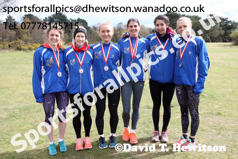 Senior womens English National 6 Stage Road Relay, 2016 English National 12 and 6 Stage Road Relays, Sutton Coldfield, Birmingham. Photo: David T. Hewitson/Sports for All Pics